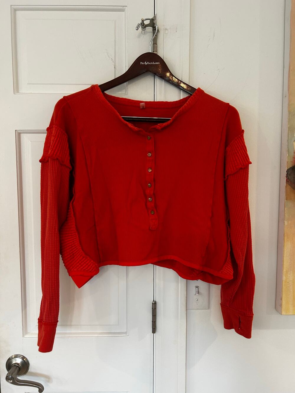 EUC Free People Movement Cropped Top Small Orange Red